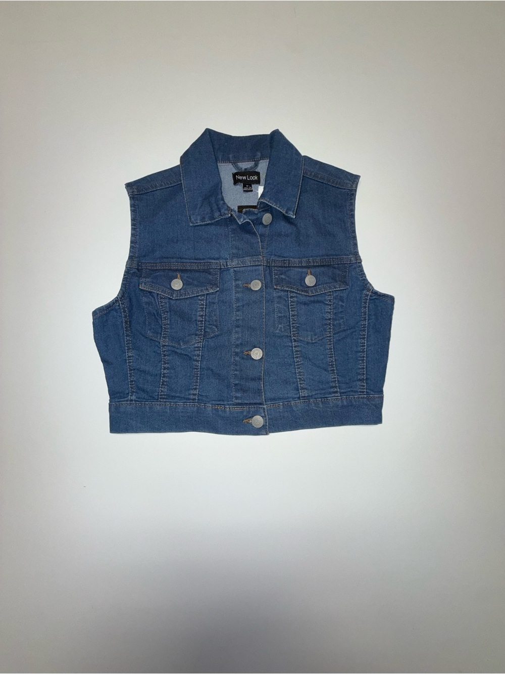 New Look women’s' Dark Blue Denim Cropped Vest size medium brand new